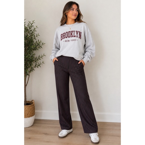B.Smart Other - Vintage B. Smart Y2K Women's Black Pink Pinstripe Pants Size 11/12 Straight Leg